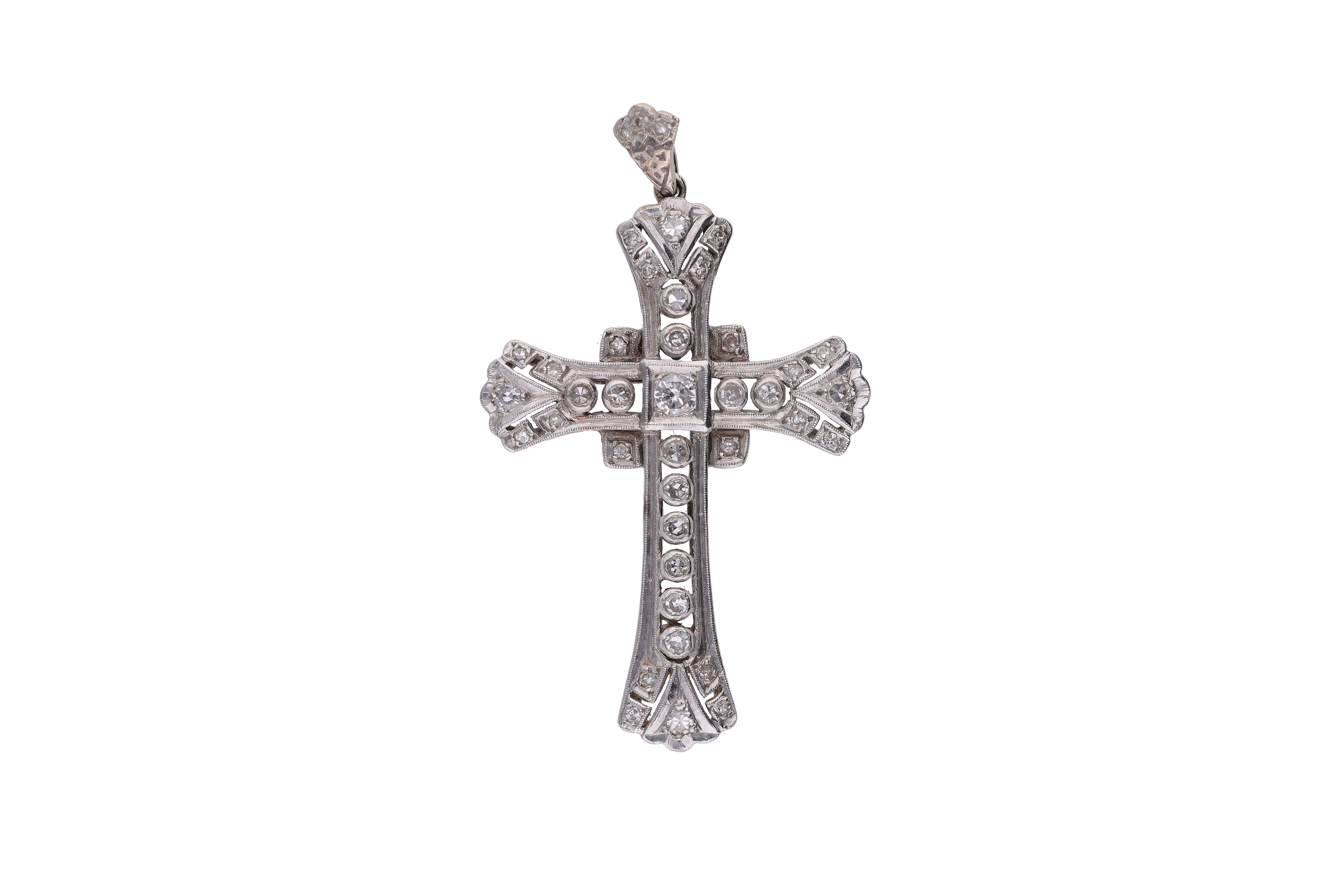 Pendente a forma di croce con diamanti - Asta Preziosi