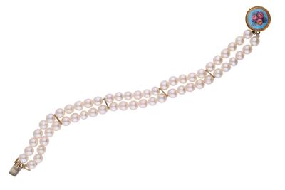 Bracciale a 2 fili di perle coltivate - Asta Preziosi Bracciale a 2 fili di perle coltivate - Asta Preziosi