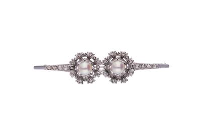 Spilla a bacchetta con perle e diamanti - Asta Preziosi Spilla a bacchetta con perle e diamanti - Asta Preziosi