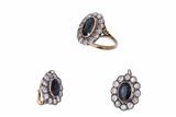 Anello e paio di orecchini con diamanti e zaffiri - Asta Preziosi Anello e paio di orecchini con diamanti e zaffiri - Asta Preziosi