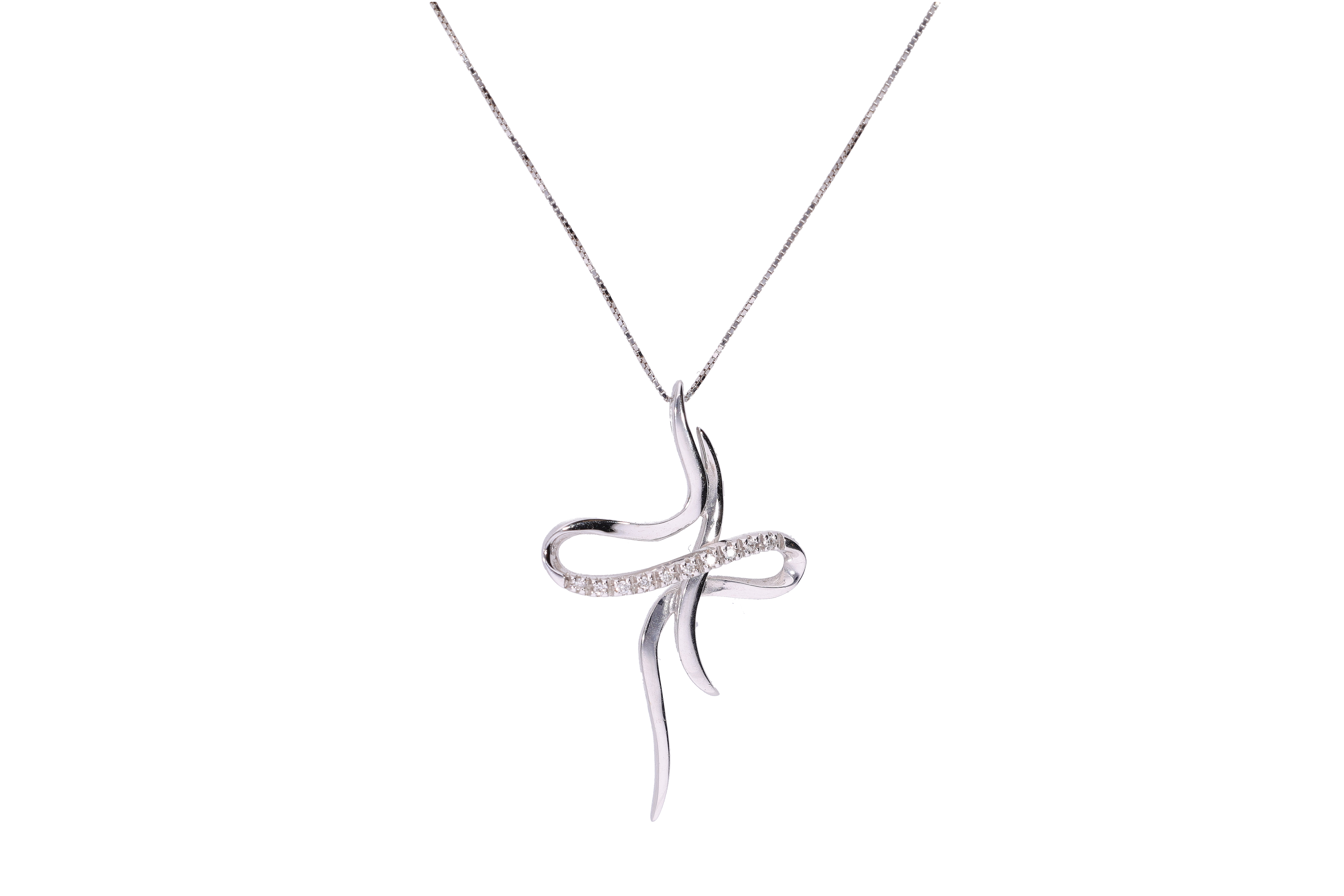 Collier con pendente a forma di croce con diamanti - Asta Preziosi