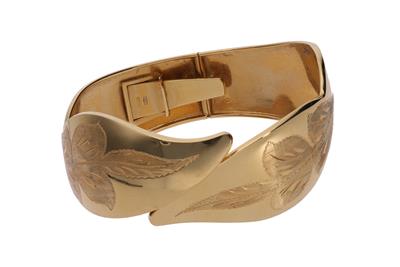 Bracciale contrarie' con decori ad elementi vegetali - Asta Preziosi Bracciale contrarie' con decori ad elementi vegetali - Asta Preziosi