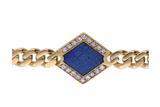 Bracciale a catena con elementi a rombo con diamanti e pietre blu - Asta Preziosi Bracciale a catena con elementi a rombo con diamanti e pietre blu - Asta Preziosi