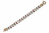 Bracciale a tre fili con rubini, zaffiri e smeraldi - Asta Preziosi Bracciale a tre fili con rubini, zaffiri e smeraldi - Asta Preziosi