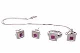 Parure composta da anello, collana e paio di orecchini con diamanti e rubini - Asta Preziosi Parure composta da anello, collana e paio di orecchini con diamanti e rubini - Asta Preziosi