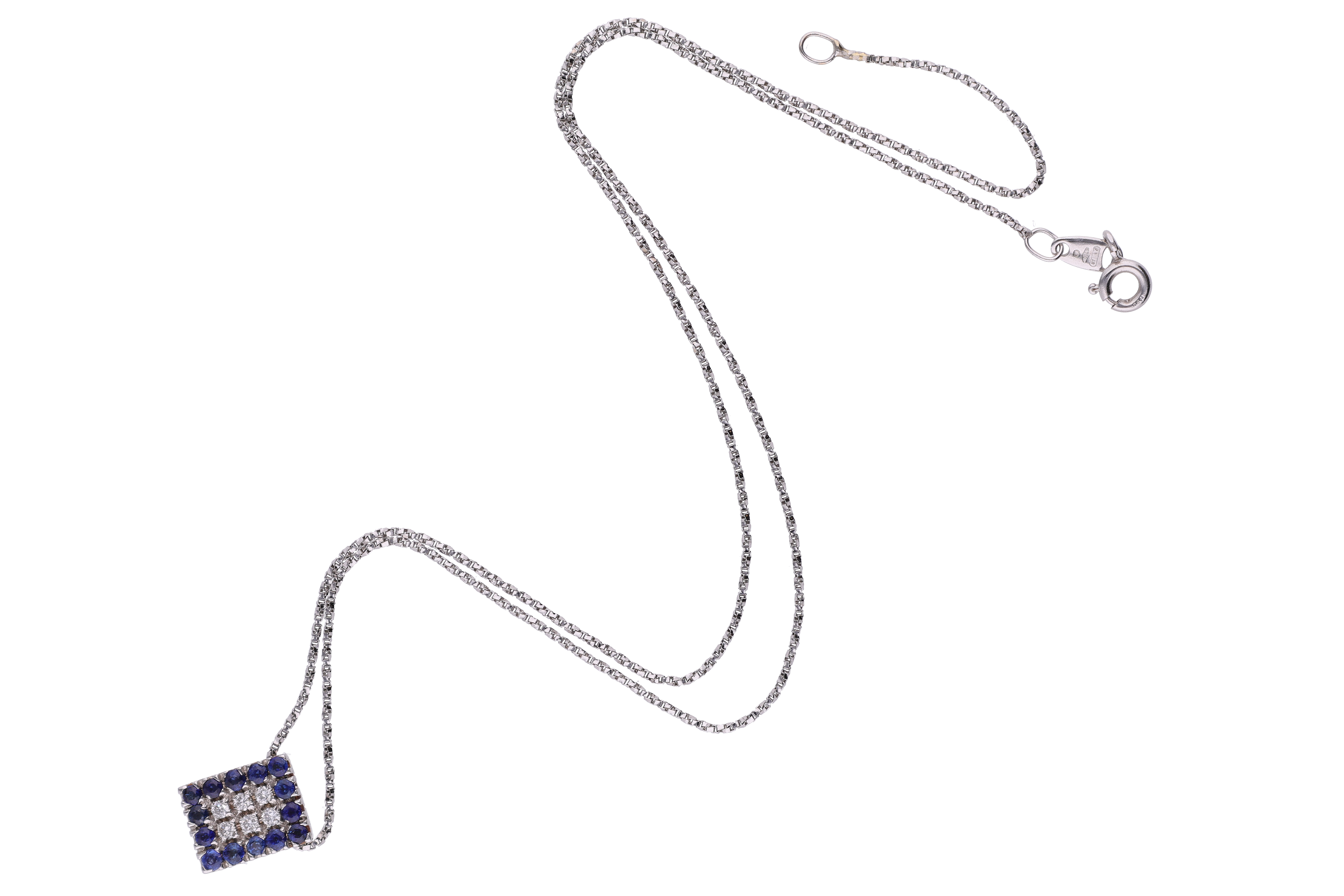 Collana con diamanti e zaffiri - Asta Preziosi
