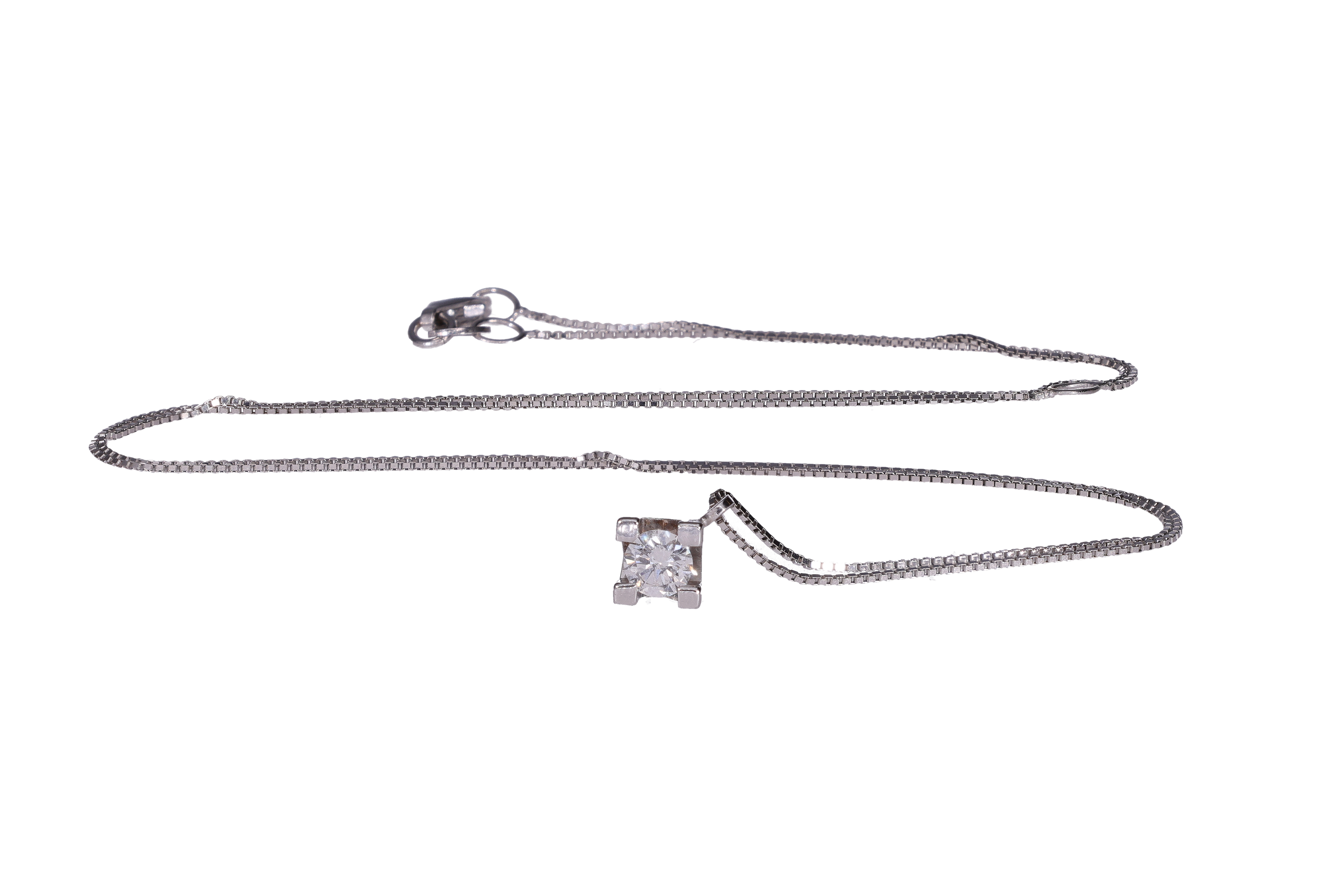Collier punto luce con pietra incolore - Asta Preziosi