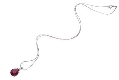 Collier con pendente mobile con diamante e goccia di pietra - Asta Preziosi Collier con pendente mobile con diamante e goccia di pietra - Asta Preziosi