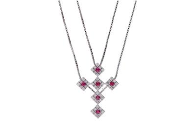 Salvini, collier con centrale a forma di croce con diamanti e rubini - Asta Preziosi Salvini, collier con centrale a forma di croce con diamanti e rubini - Asta Preziosi