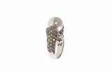 Anello con diamanti e perla coltivata - Asta Preziosi Anello con diamanti e perla coltivata - Asta Preziosi