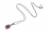 Collana con pendente con diamanti e rubino - Asta Preziosi Collana con pendente con diamanti e rubino - Asta Preziosi