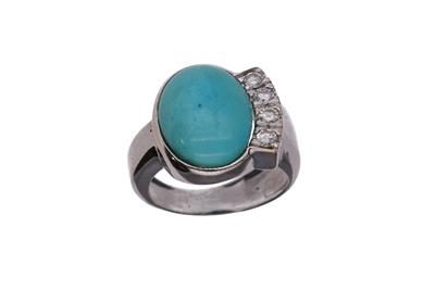 Anello con diamanti e turchese - Asta Preziosi