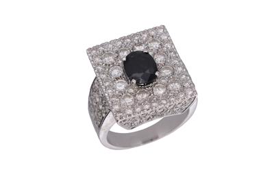 Anello con diamanti e zaffiro - Asta Preziosi