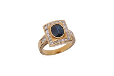 Anello con diamanti e zaffiro - Asta Preziosi