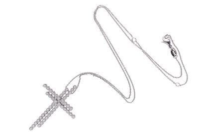 Collana con pendente a forma di croce con diamanti - Asta Preziosi