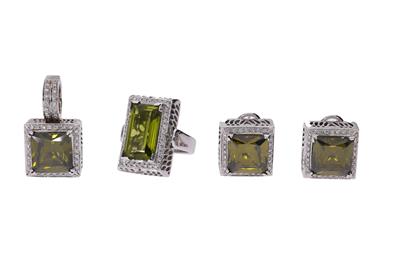 Parure con diamanti e pietre - Asta Preziosi