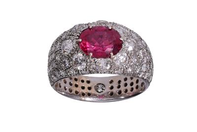 Anello con diamanti e tormalina - Asta Preziosi