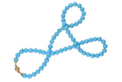 Collana di sfere di turchese sintetica - Asta Preziosi