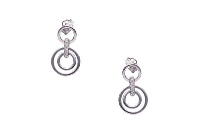 Paio di orecchini pendenti con diamanti - Asta Preziosi