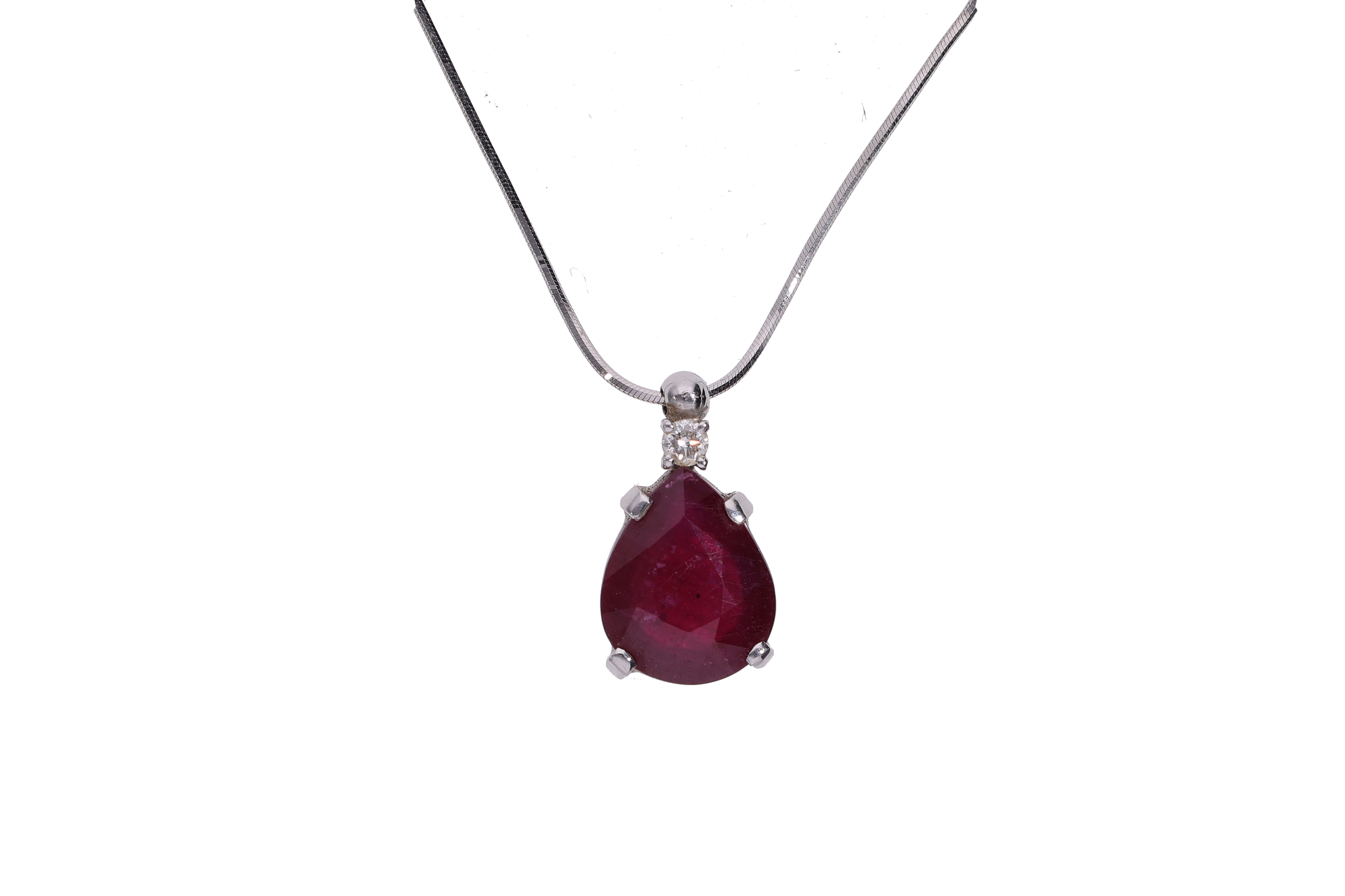 Collier con pendente mobile con diamante e pietra - Asta Preziosi