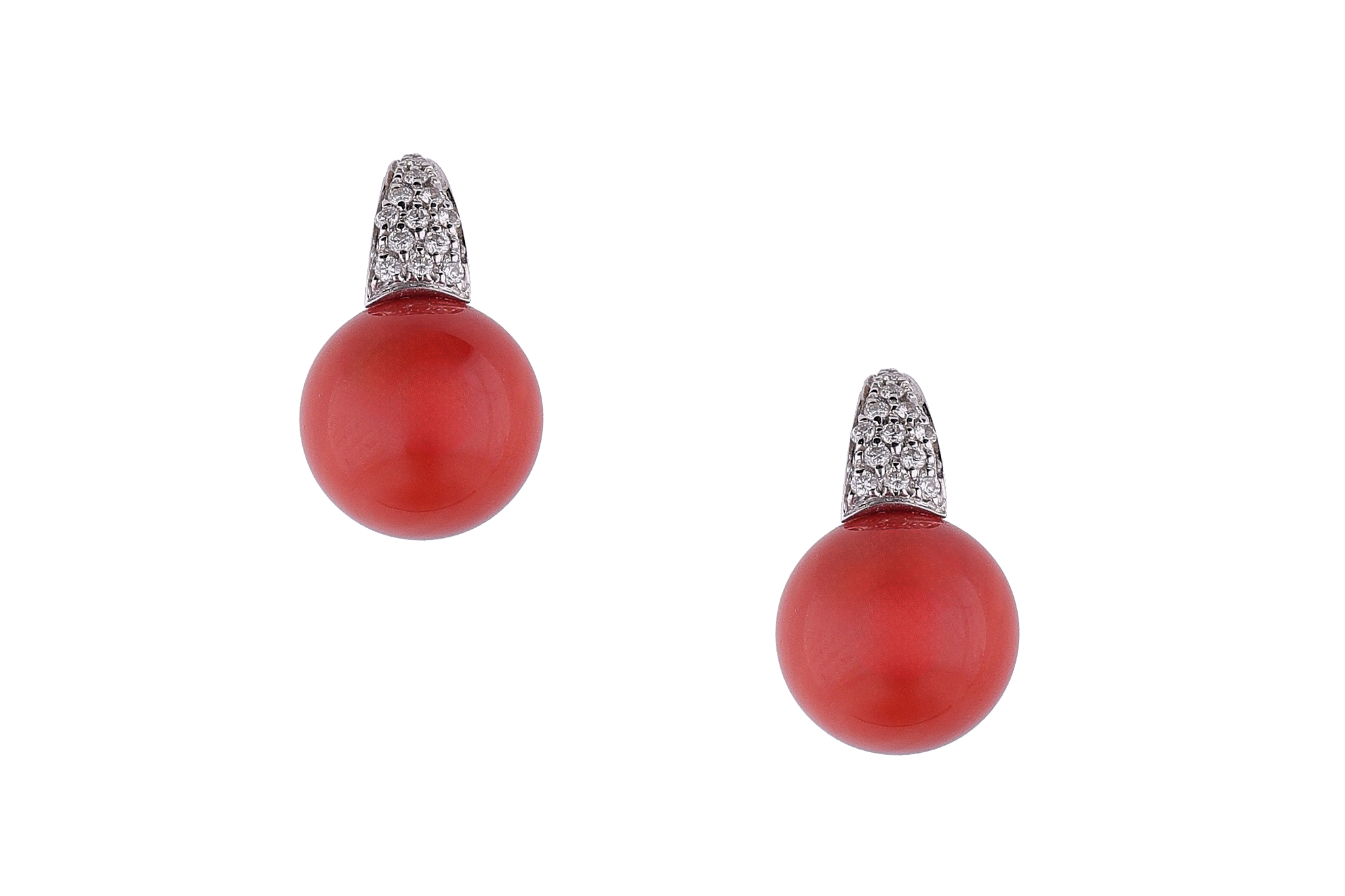 Orecchini con corallo e diamanti - Asta Preziosi
