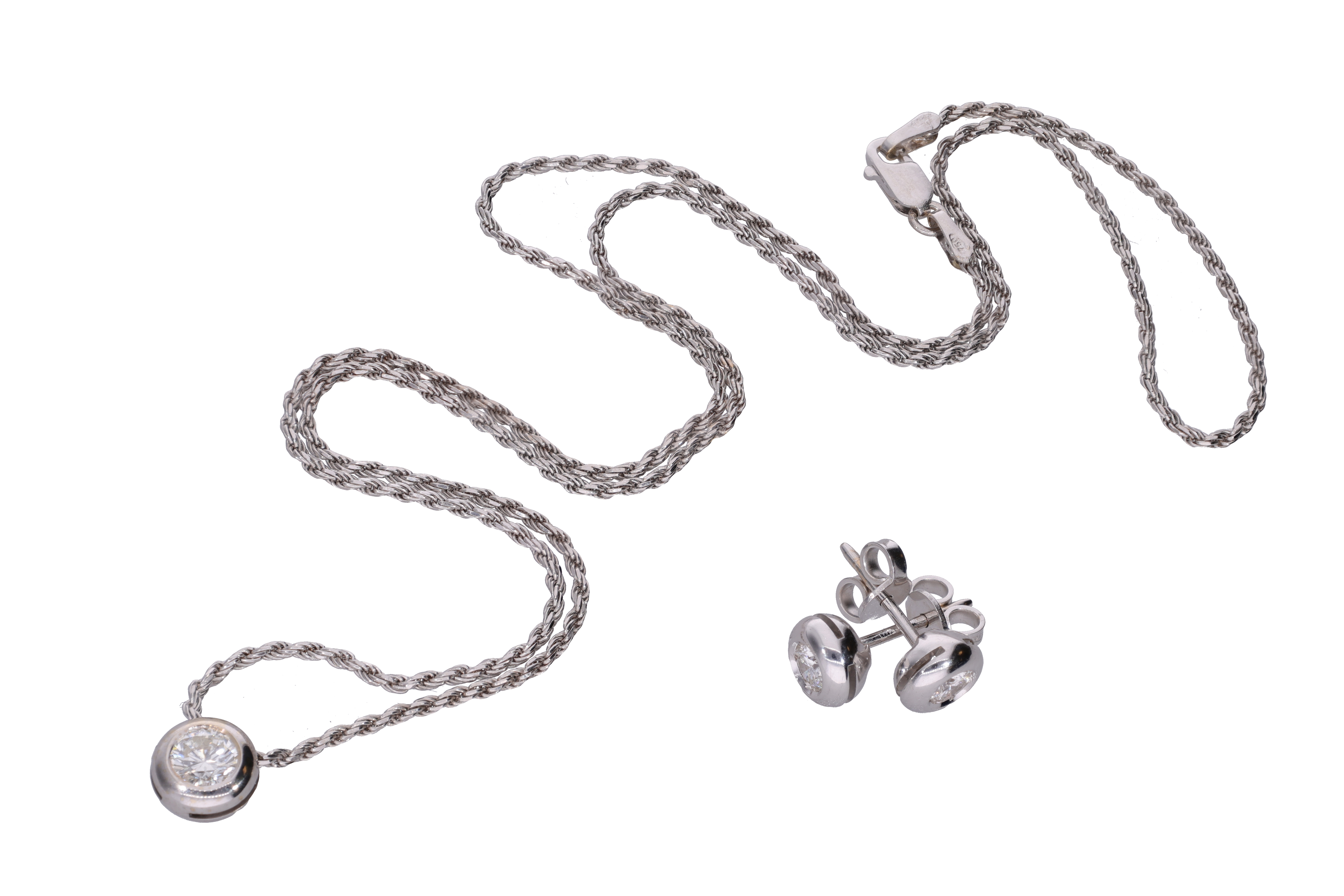 Parure composta da collana e paio di orecchini con diamanti - Asta Preziosi