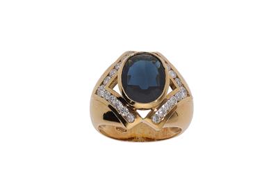 Anello con diamanti e zaffiro - Asta Preziosi Anello con diamanti e zaffiro - Asta Preziosi