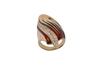 Anello con smalti e pietre - Asta Preziosi