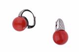 Orecchini con corallo e diamanti - Asta Preziosi Orecchini con corallo e diamanti - Asta Preziosi