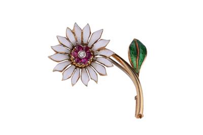 Spilla a forma di margherita - Asta Preziosi