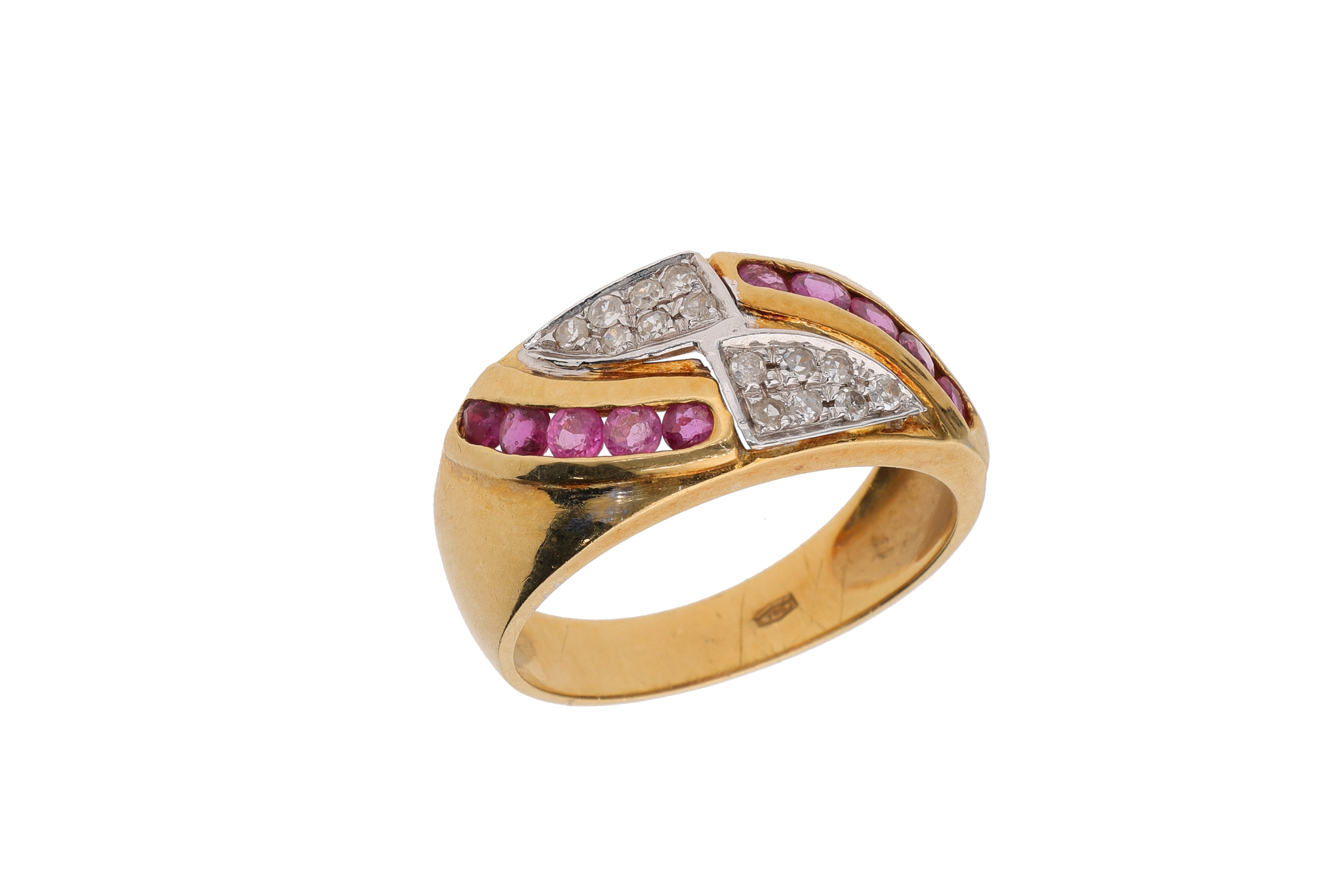 Anello a fascia con diamanti e rubini - Asta Preziosi