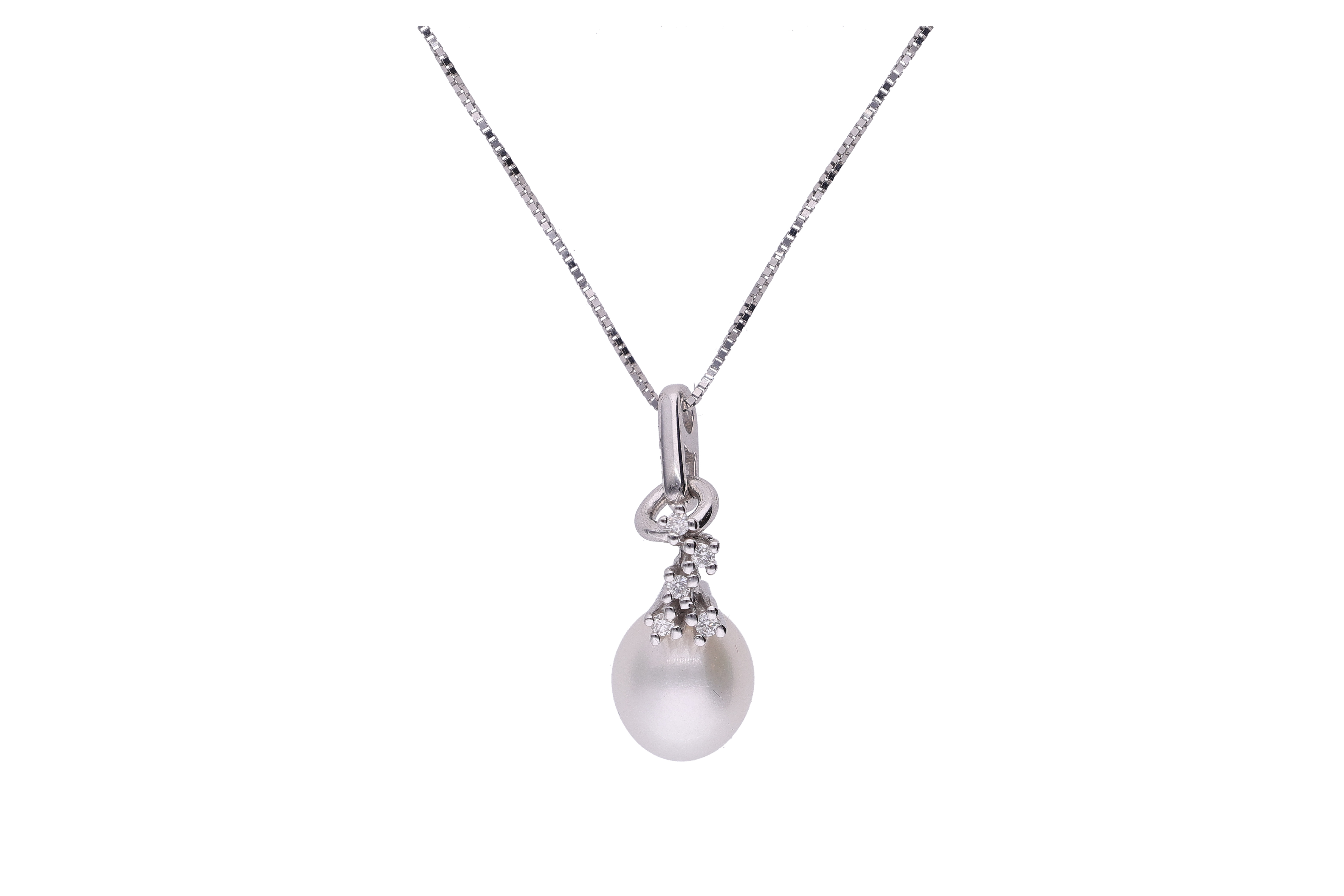 Collana e pendente mobile con diamanti e perla coltivata - Asta Preziosi