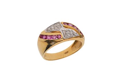Anello a fascia con diamanti e rubini - Asta Preziosi Anello a fascia con diamanti e rubini - Asta Preziosi