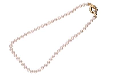 Filo di perle coltivate con chiusura con diamanti - Asta Preziosi Filo di perle coltivate con chiusura con diamanti - Asta Preziosi