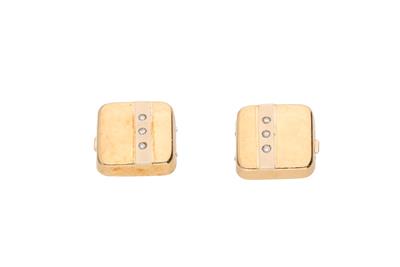 Paio di gemelli quadrati con piccoli diamanti - Asta Preziosi Paio di gemelli quadrati con piccoli diamanti - Asta Preziosi