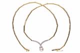 Collana con centrale impreziosita da diamanti e perla pendente - Asta Preziosi Collana con centrale impreziosita da diamanti e perla pendente - Asta Preziosi
