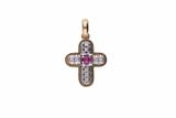 Crocetta con diamanti e rubino cabochon - Asta Preziosi Crocetta con diamanti e rubino cabochon - Asta Preziosi
