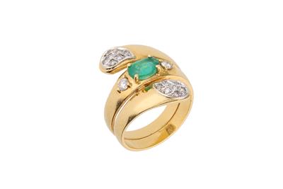 Anello con diamanti e smeraldo - Asta Preziosi