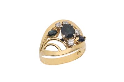 Anello con diamanti e zaffiri - Asta Preziosi
