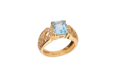 Anello con topazio e pietre - Asta Preziosi
