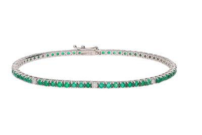 Bracciale con diamanti e smeraldi - Asta Preziosi