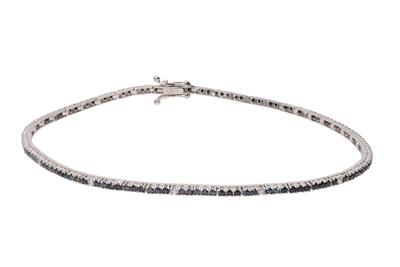 Bracciale tennis con diamanti neri e incolori - Asta Preziosi
