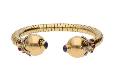 Perez, bracciale con diamanti rubini e zaffiri - Asta Preziosi