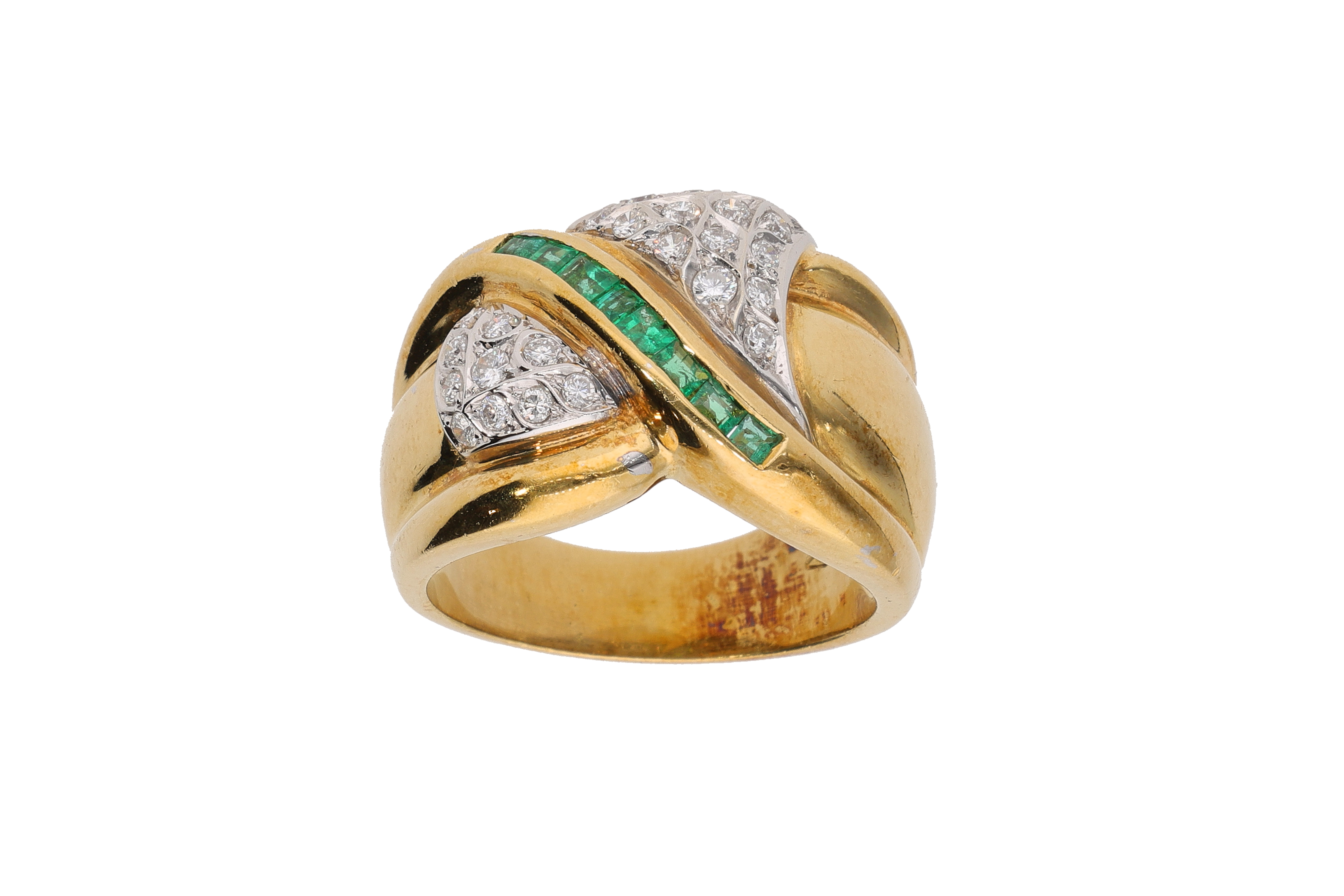 Anello con diamanti e smeraldi - Asta Preziosi