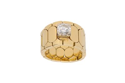 Anello a fascia morbida con diamante - Asta Preziosi Anello a fascia morbida con diamante - Asta Preziosi