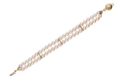 Bracciale a doppio filo di perle coltivate - Asta Preziosi Bracciale a doppio filo di perle coltivate - Asta Preziosi