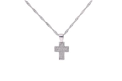 Collana e pendente a forma di croce con diamanti - Asta Preziosi Collana e pendente a forma di croce con diamanti - Asta Preziosi