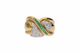 Anello con diamanti e smeraldi - Asta Preziosi Anello con diamanti e smeraldi - Asta Preziosi