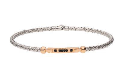 Bracciale semirigido con piccoli diamanti neri - Asta Preziosi