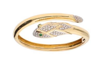 Damiani bracciale con diamanti e smeraldi - 